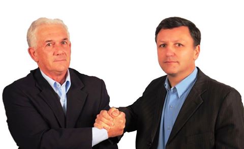 Zé Antônio (E) e Cabral foram indicados pela aliança PDT, PSDB, PMDB e DEM, em convenção para serem candidatos a prefeito e vice em Pinheiro Machado
