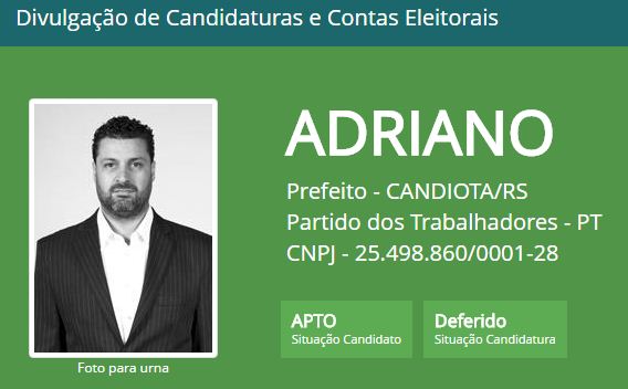 Depois da decisão unânime do TRE-RS, site do TSE foi atualizado com o deferimento definitivo