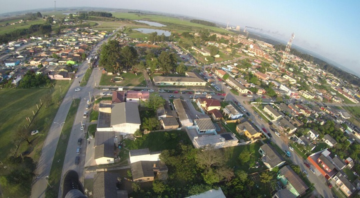 Foto aérea feita pelo piloto durante um sobrevoa por Candiota